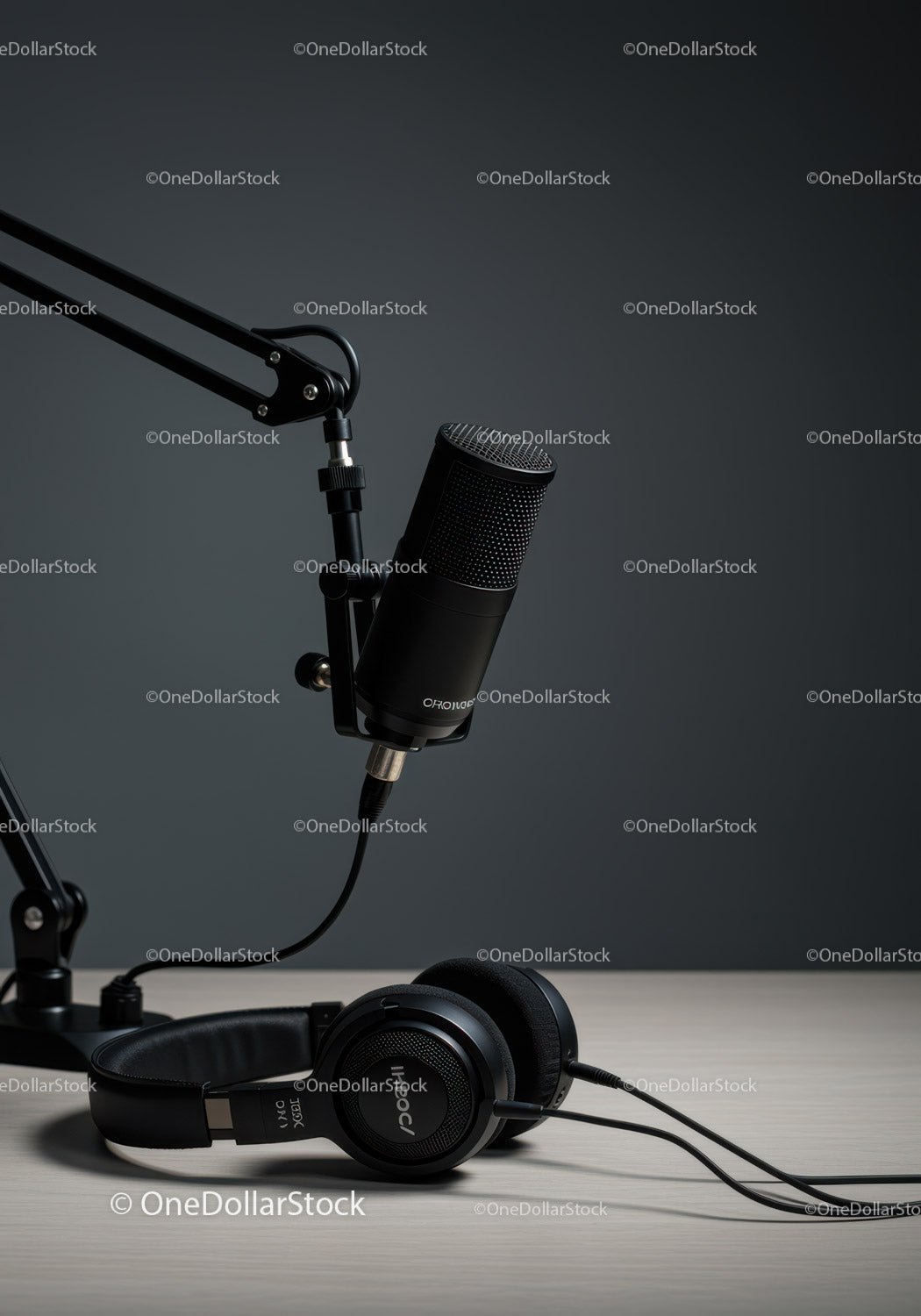Professional Black Condenser Microphone for Recording and Broadcasting