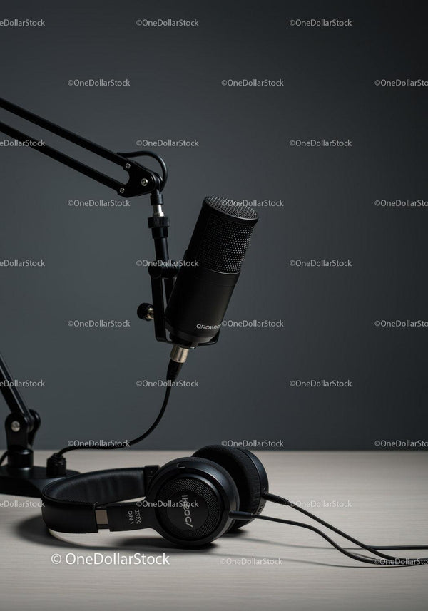 Professional Black Condenser Microphone for Recording and Broadcasting