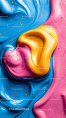 Vibrant Colorful Liquid Paint Swirls and Abstract Art Background