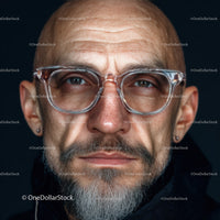 Confident Mature Man with Stylish Glasses and Gray Beard