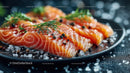 Fresh Salmon Fillet with Herbs Sea Salt and Black Pepper