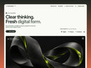 Primefolio homepage preview featuring a pale paper canvas, olive typography, sage cards and colorful abstract compositions.