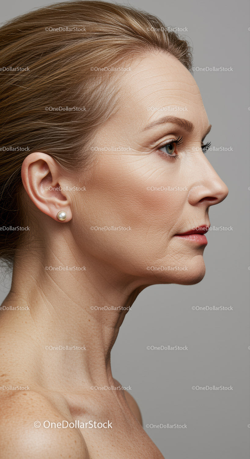 Elegant Mature Woman Profile with Beautiful Skin and Confidence