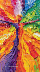 Colorful Abstract Oil Painting with Thick Paint Texture