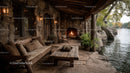 Rustic Lakeside Porch with Firepit and Nature View