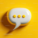 Modern Speech Bubble with Yellow Buttons on Bright Yellow Background