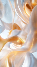 Abstract Metallic Flowing Shapes in a Modern Artistic Installation