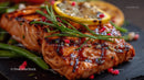 Juicy Grilled Chicken Breast with Lemon and Rosemary Garnish