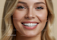 Close Up of Smiling Woman with Natural Makeup