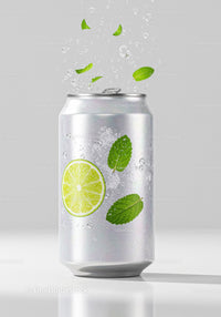 Refreshing Lemon Lime Mint Sparkling Drink Can
