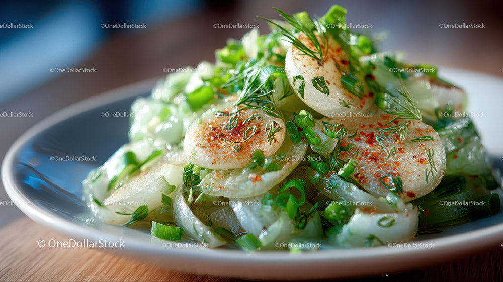 Fresh Cucumber Salad with Green Herbs and Spring Onions