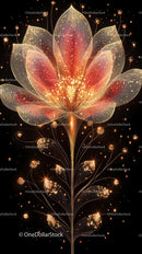 Glowing Fantasy Lotus Flower Digital Art with Light Effects