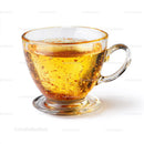 Elegant Clear Glass Tea Cup with Amber Liquid for Refreshing Drinks