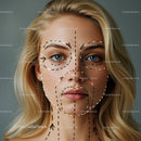 Close-up of a Young Woman with Blue Eyes and Blonde Hair