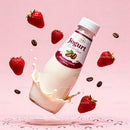 Strawberry Yogurt Bottle Splash with Coffee Beans