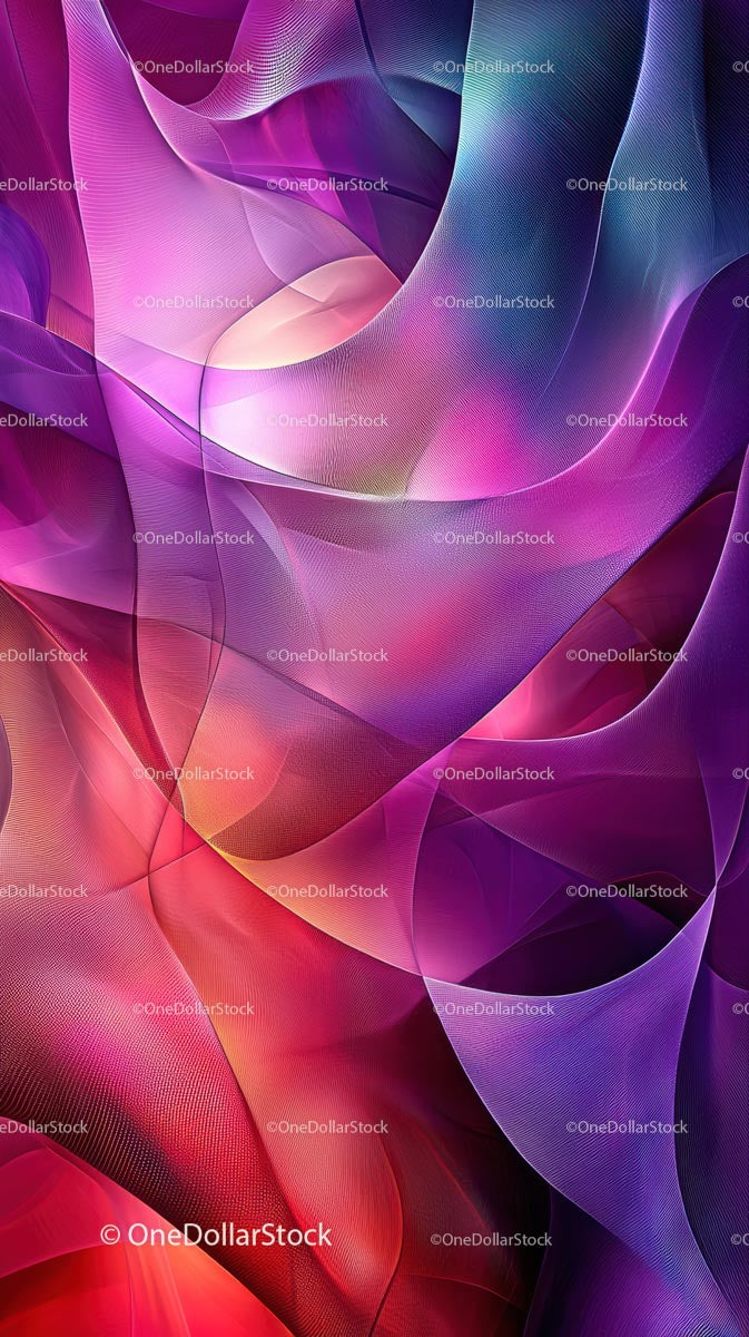 Vibrant Abstract Digital Art with Flowing Shapes and Gradient Background