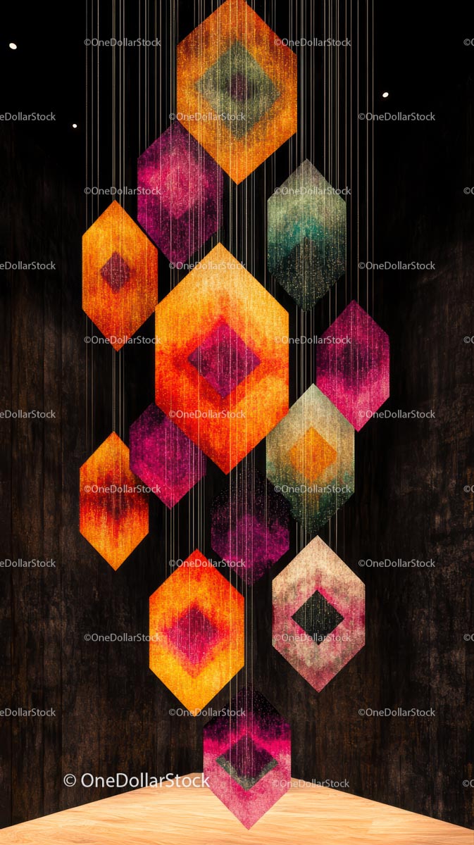 Vivid Geometric Hanging Mobiles for Modern Interior Decor