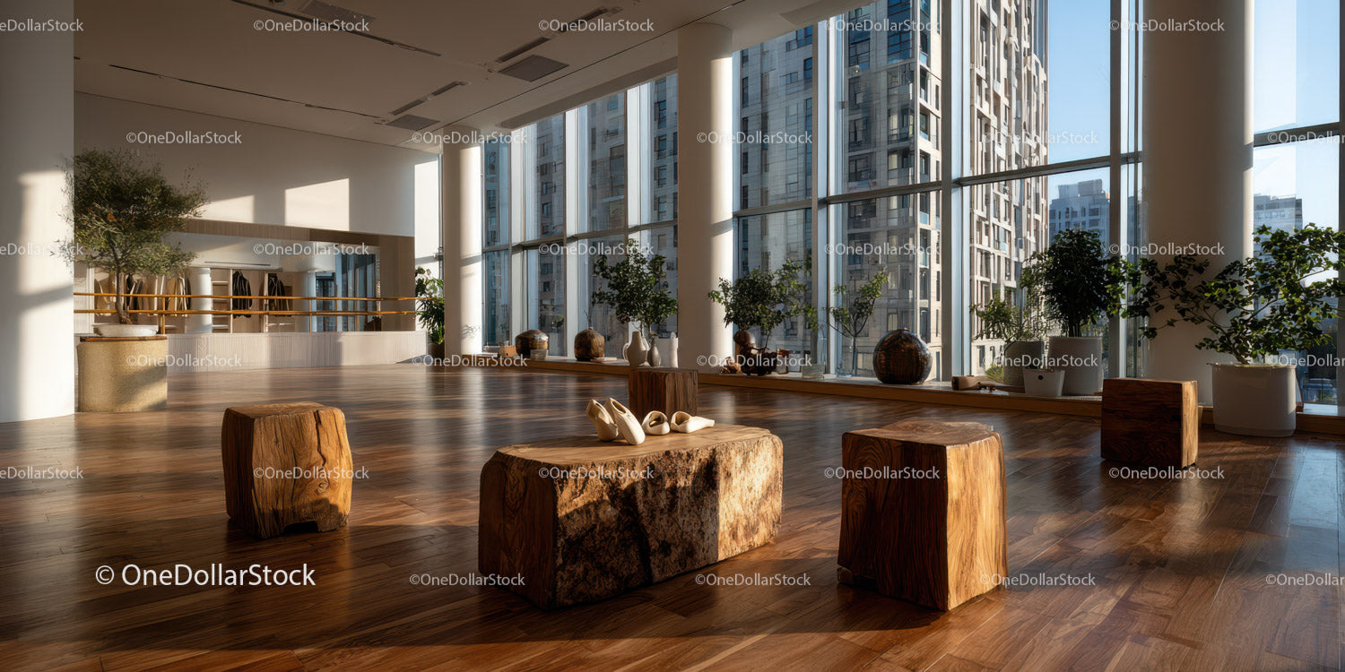 Spacious Modern Office with Large Windows and City View