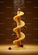 Spiral Tower of Spaghetti with Meatballs and Parmesan