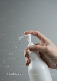 Hand Using Soap Dispenser for Hand Washing with Liquid Soap