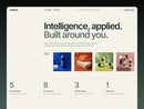 Orbit homepage preview featuring warm paper surfaces, deep green type and editorial still-life images.