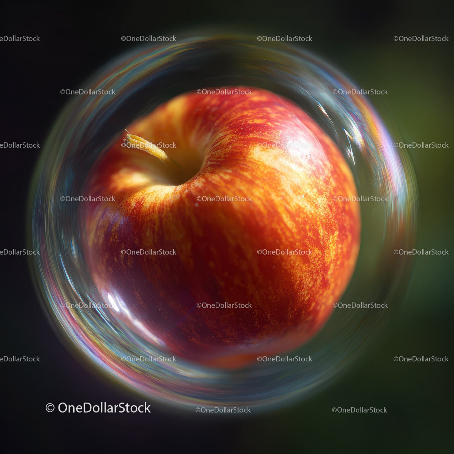 Close-up of a Ripe Red Apple in Natural Light