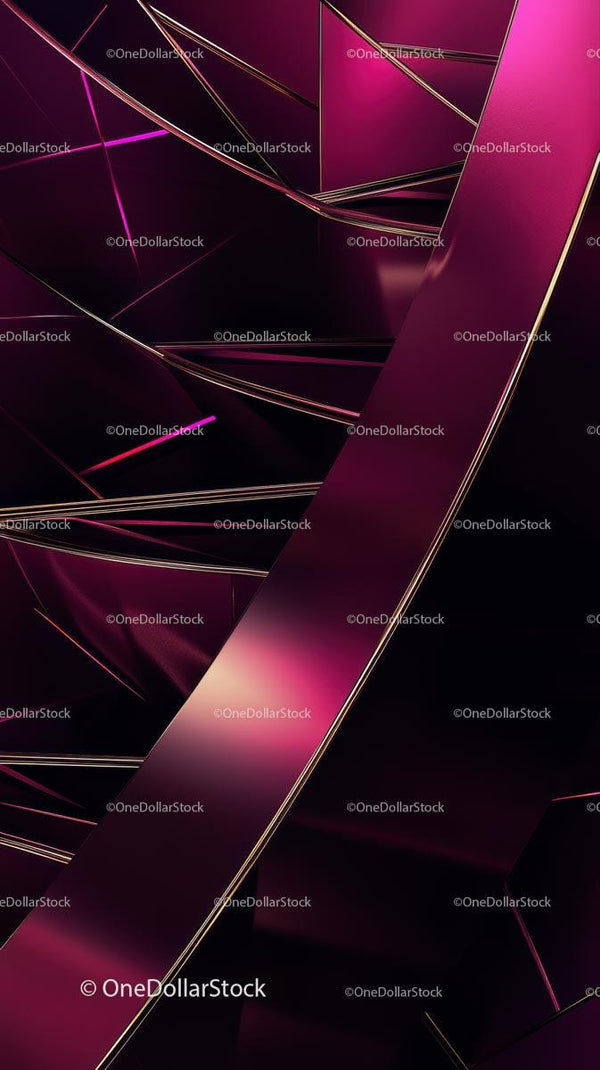 Futurystyczna geometryczna sztuka abstrakcyjna z neonowymi różowymi akcentami