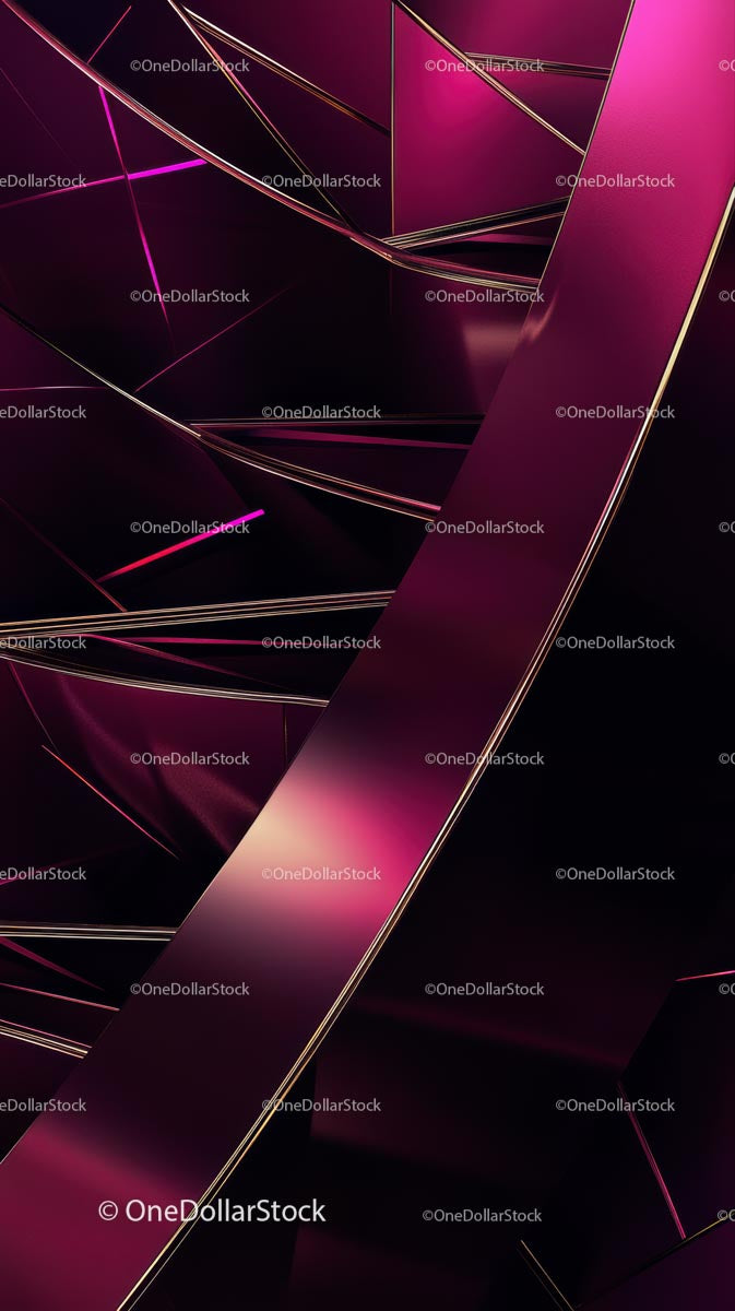 Futurystyczna geometryczna sztuka abstrakcyjna z neonoworóżowymi akcentami