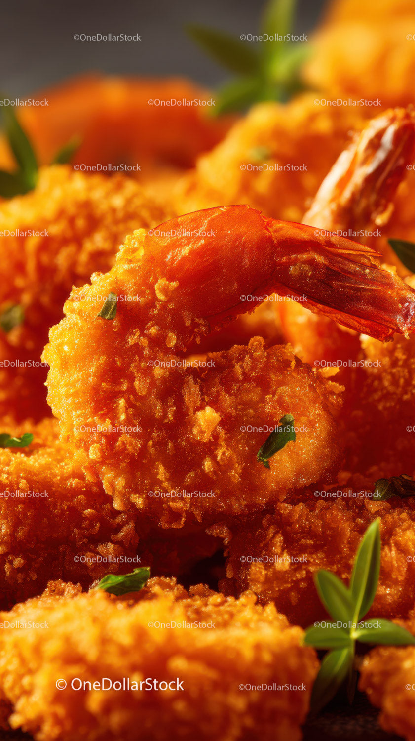 Golden Fried Shrimp with Fresh Herbs and Crispy Breading