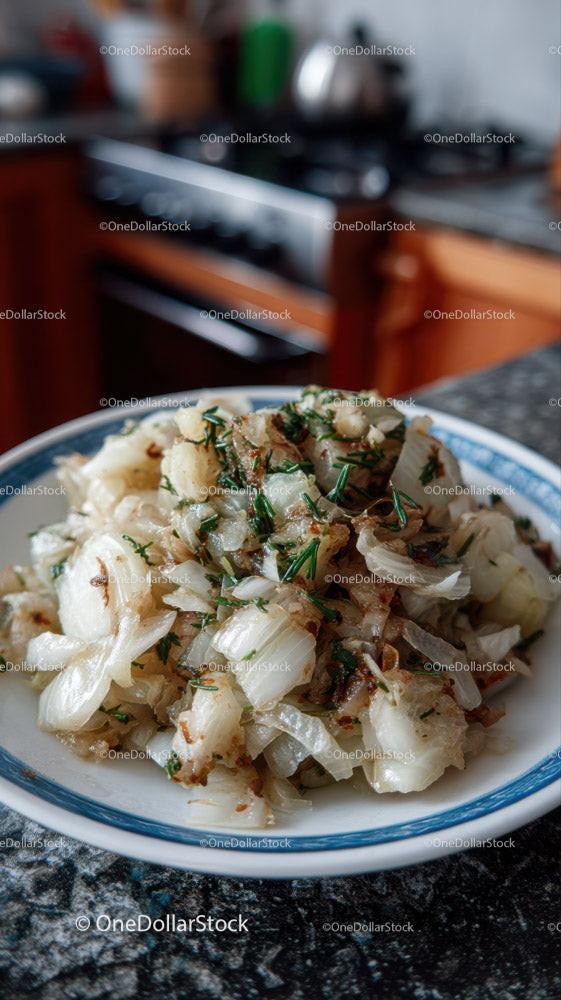 Fresh Steamed Fish with Herbs in a Modern Kitchen
