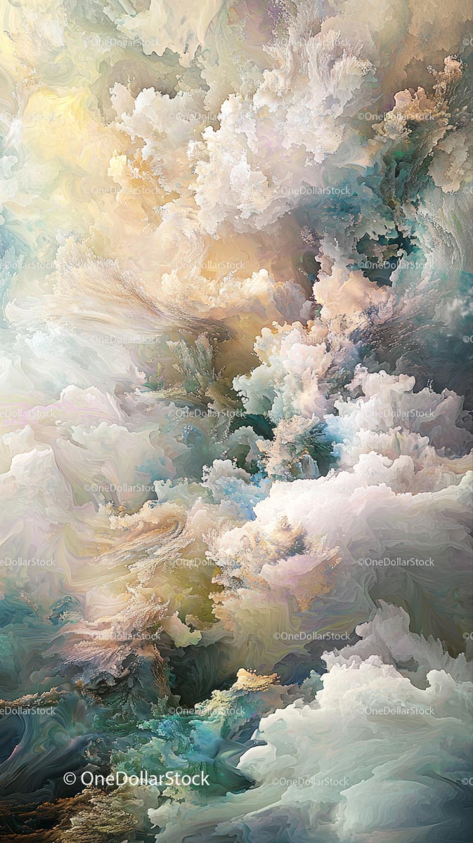 Abstract Cloudscape Art with Dreamy Pastel Colors for Creative Projects