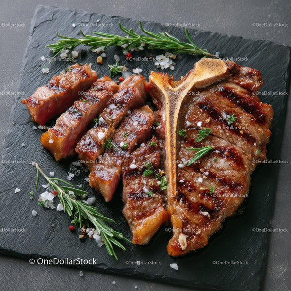 Gourmet Grilled Lamb Rack with Herbs on Slate Serving Board