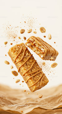 Caramel Peanut Granola Bars with Crunchy Texture