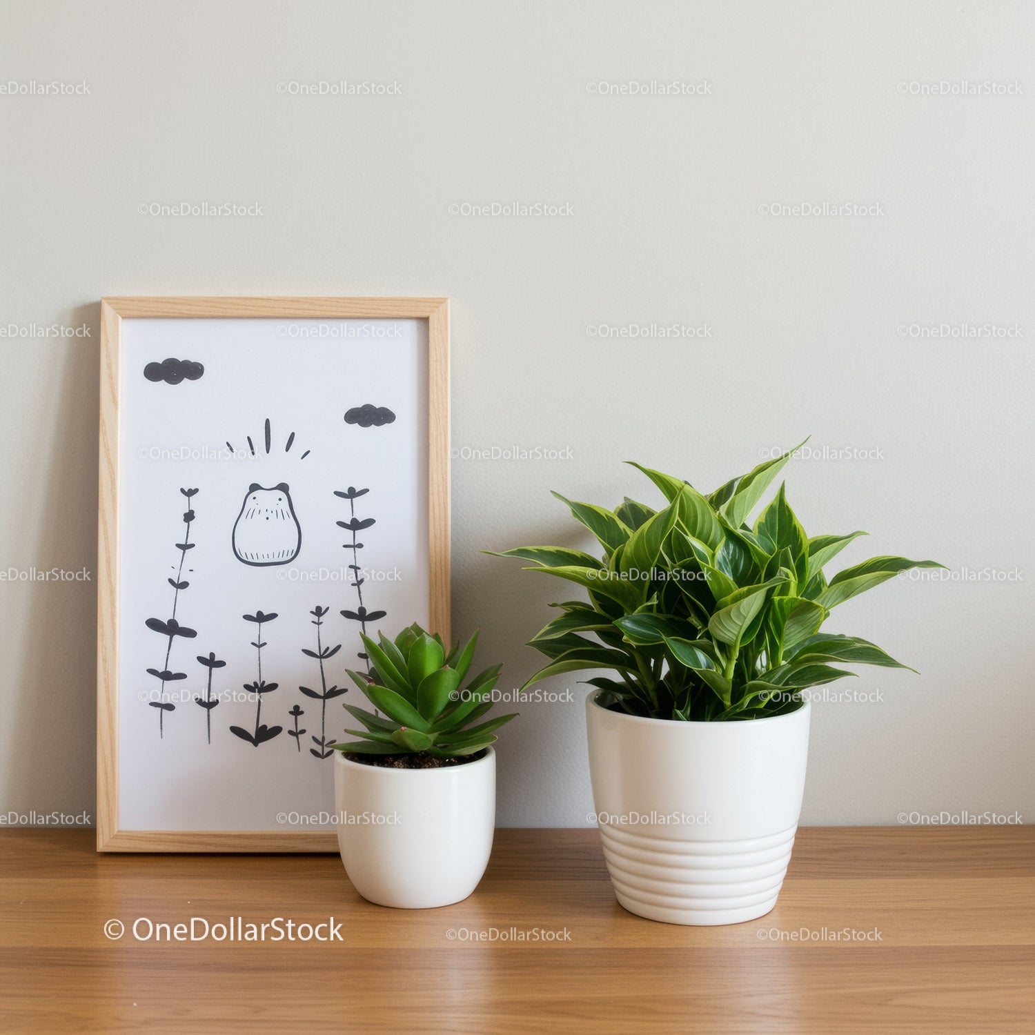 Indoor Greenery with Potted Plants and Modern Home Decor