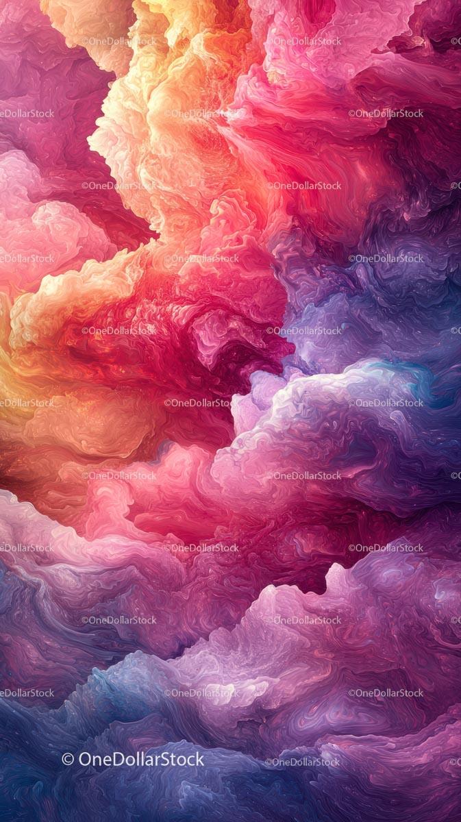 Abstract Colorful Cloudscape with Swirling Patterns