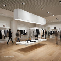 Minimalist Clothing Store Interior with Neutral Tones
