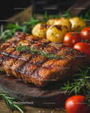 Juicy Grilled Steak with Cherry Tomatoes and Roasted Potatoes