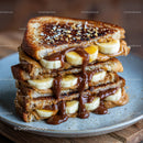 Banana Caramel Toast Sandwich for Delicious Breakfast or Snack