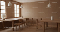 Minimalist Wooden Interior with Large Windows and Cozy Atmosphere