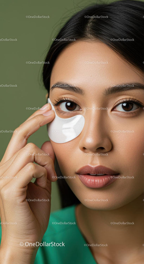 Close-up of a Woman Applying Under Eye Patch for Skincare