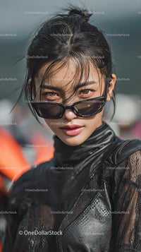 Stylish Woman in Sunglasses with a Confident Expression