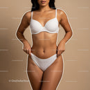 Elegant Woman in White Lingerie Showcasing Confidence and Style