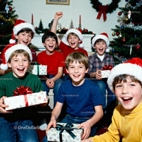 Group of Boys Celebrating Christmas with Gifts