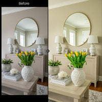Before and after Flower Decor Lightroom preset edit