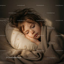 Peaceful Child Sleeping Wrapped in Soft Blanket