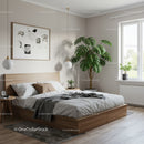 Stylish Modern Bedroom with Large Indoor Plant and Fresh Natural Light