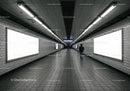 Urban Subway Tunnel with Modern Design and Fluorescent Lighting