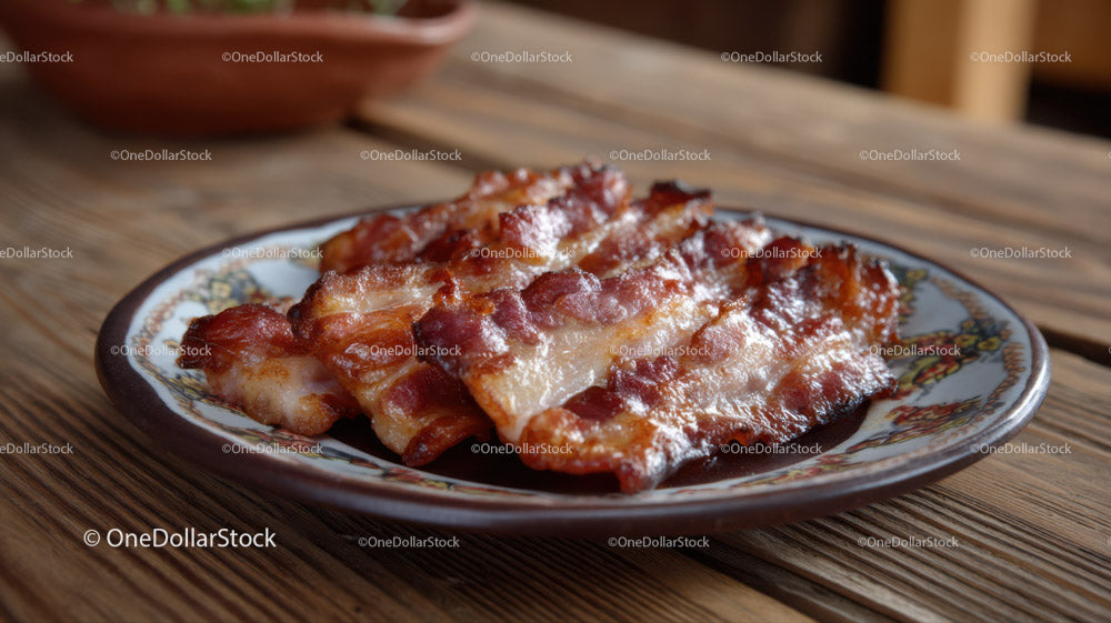 Crispy Bacon and Cheese Pizza Slices on Rustic Wooden Table