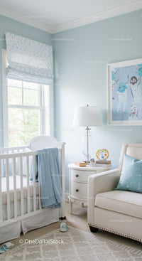 Bright Nursery Room with Baby Crib and Cozy Decor