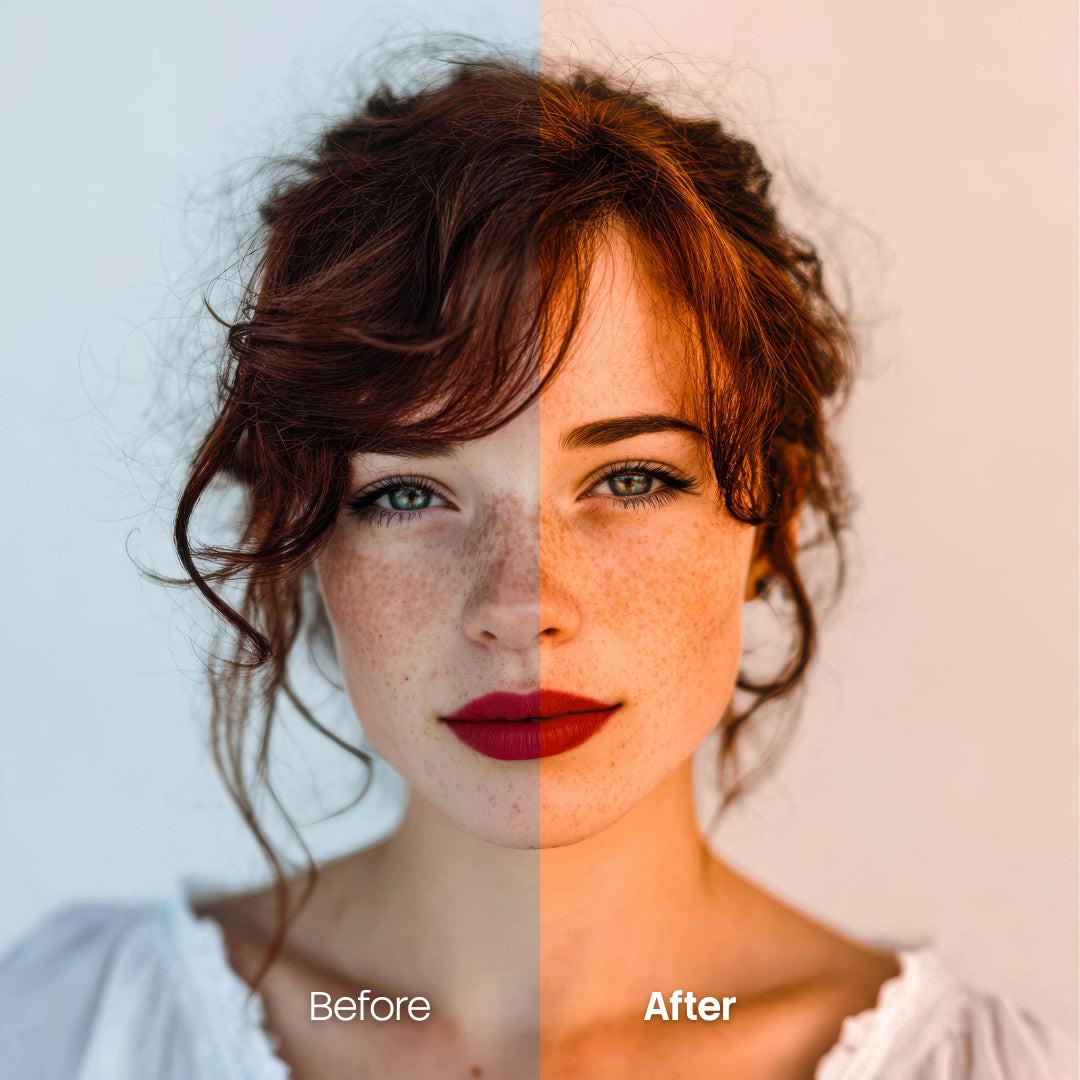 portrait photography edit with Warm Portraits Lightroom presets